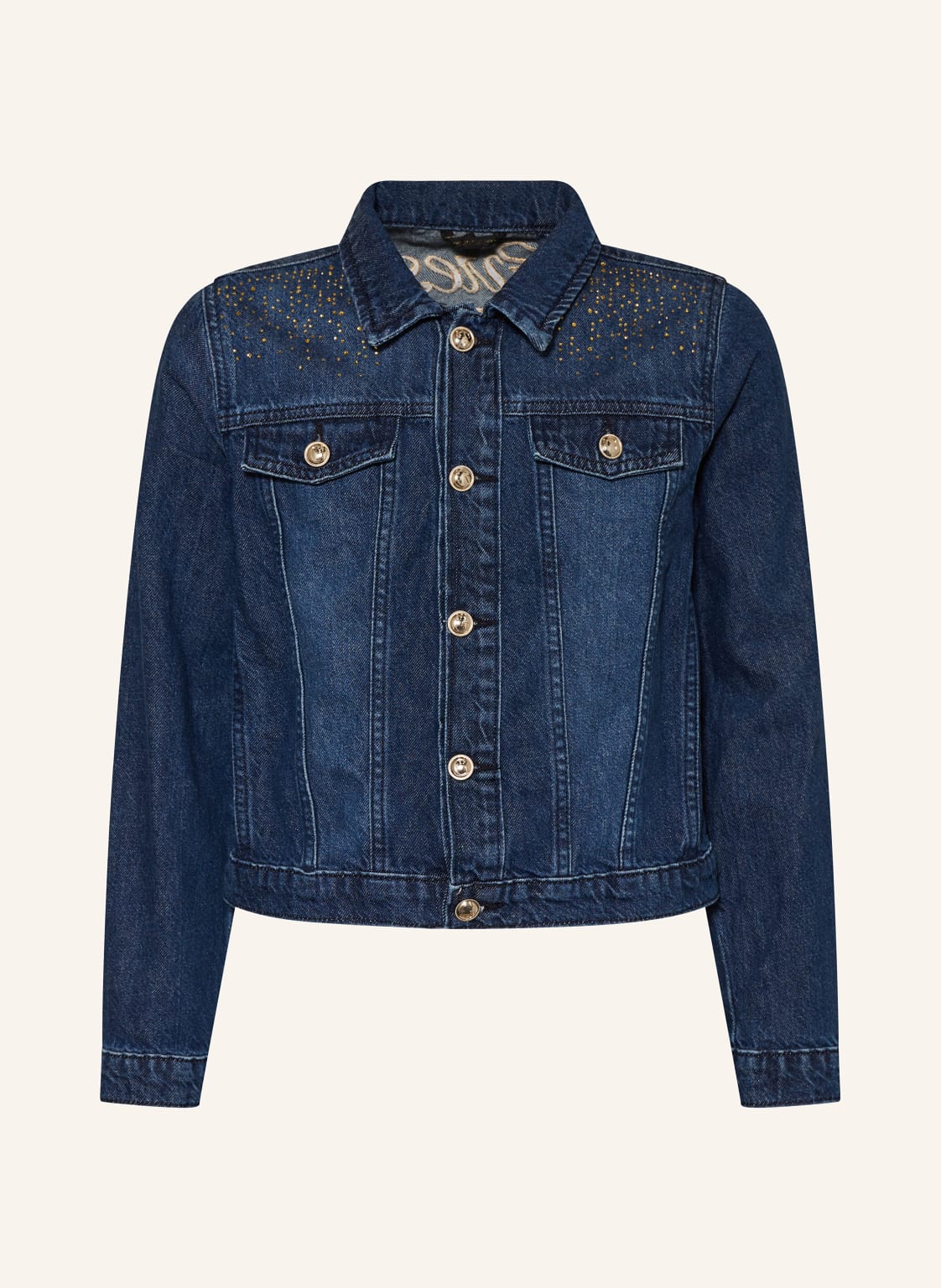 Guess Jeansjacke Mit Schmucksteinen blau von Guess