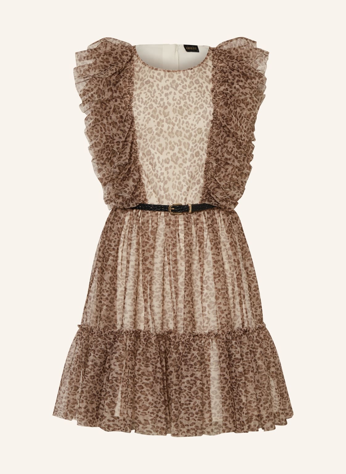 Guess Mesh-Kleid Mit Rüschen beige von Guess