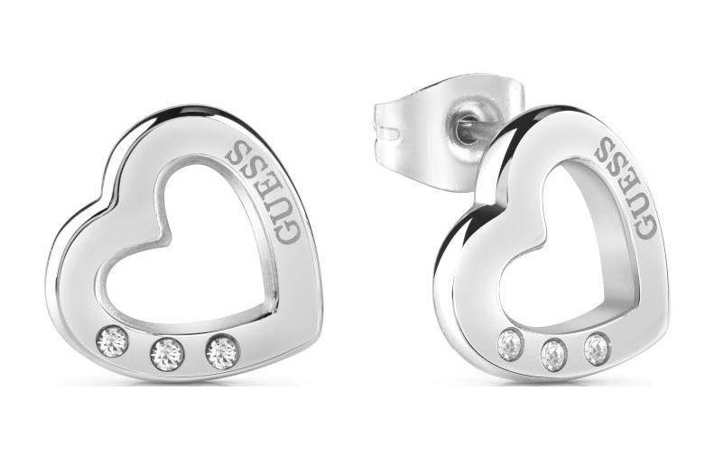 Guess Paar Ohrstecker »Hearted Chain Edel« von Guess