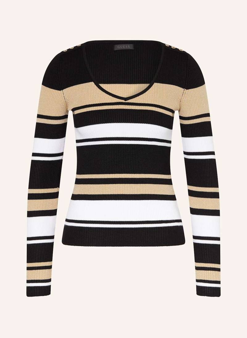 Guess Pullover Evie Mit Glitzergarn Und Schmucksteinen schwarz von Guess