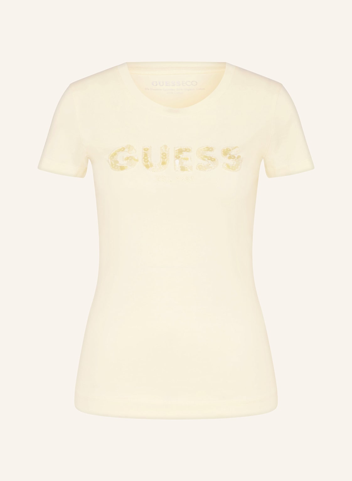 Guess T-Shirt Mit Schmucksteinen gelb von Guess