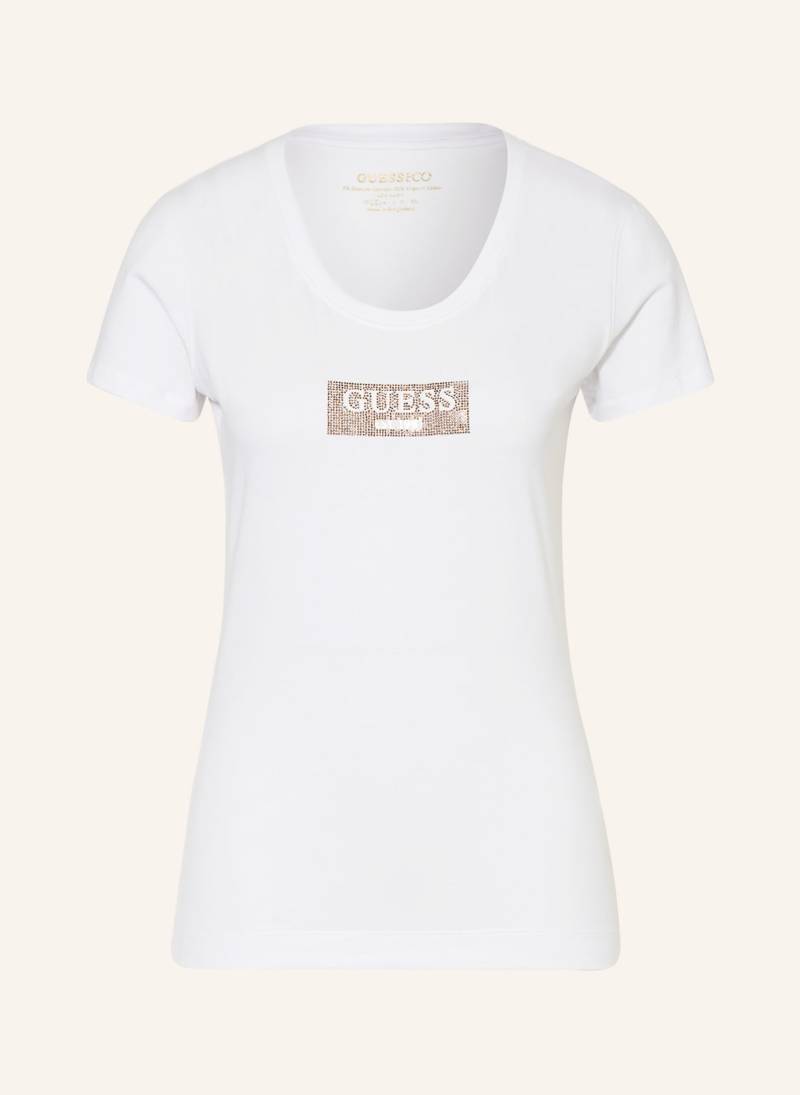 Guess T-Shirt Studs Box Mit Schmucksteinen weiss von Guess