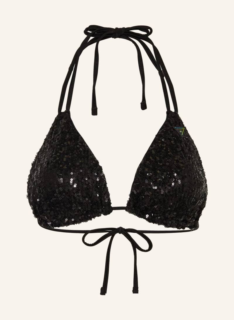 Guess Triangel-Bikini-Top Mit Pailletten schwarz von Guess