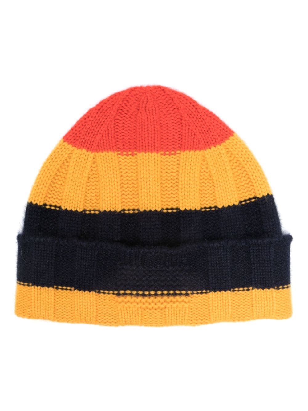Guest In Residence striped ribbed cashmere beanie - Yellow von Guest In Residence