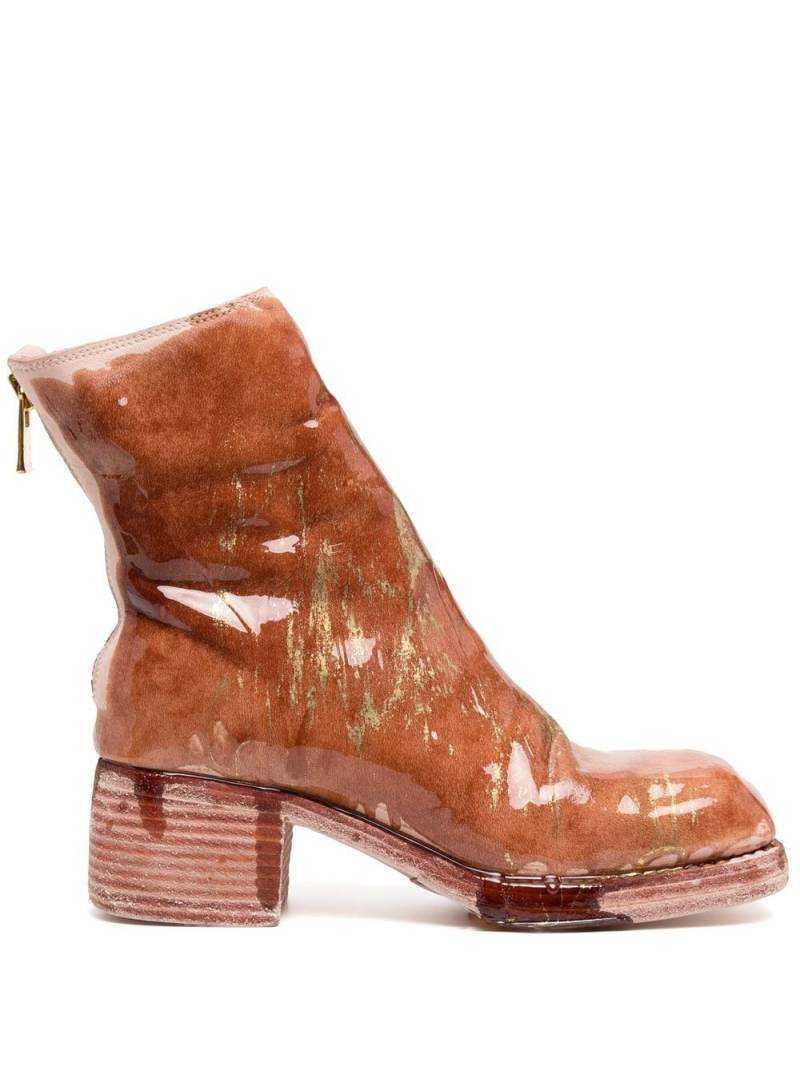 Guidi 50mm metallic-detail ankle boots - Brown von Guidi