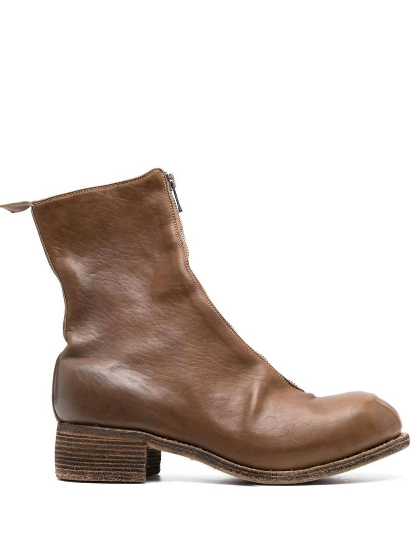 Guidi front-zip round-toe boots - Brown von Guidi