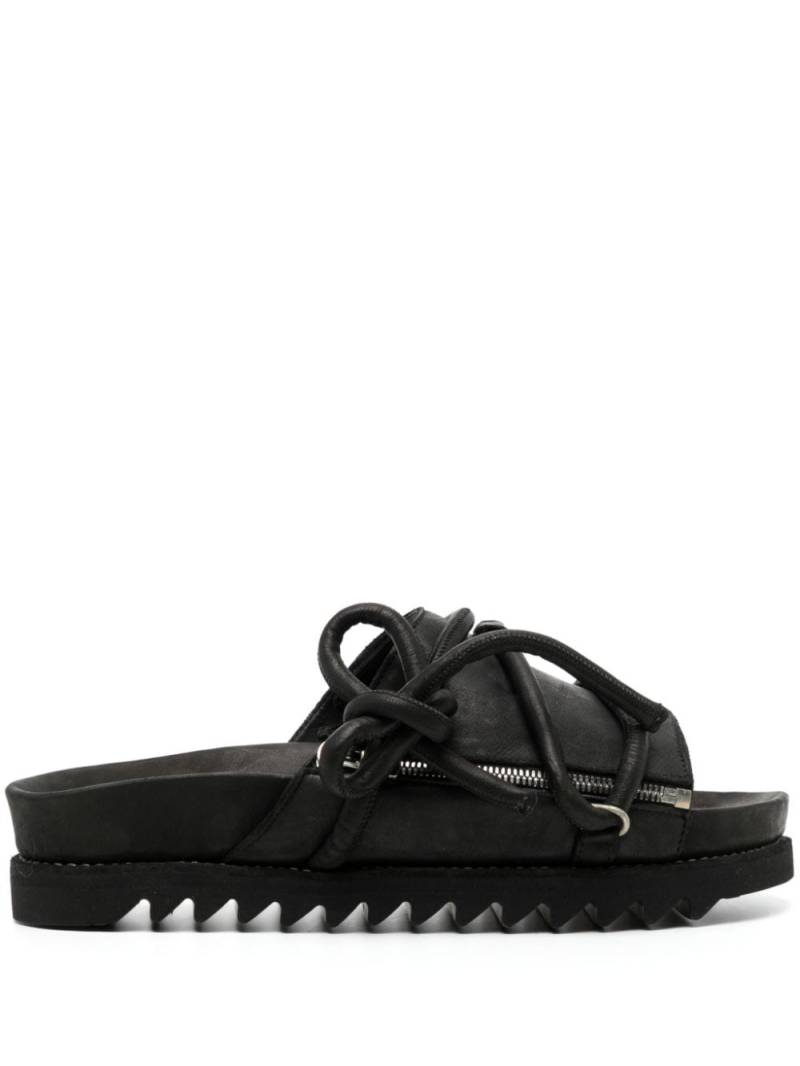 Guidi lace-up leather sandals - Black von Guidi