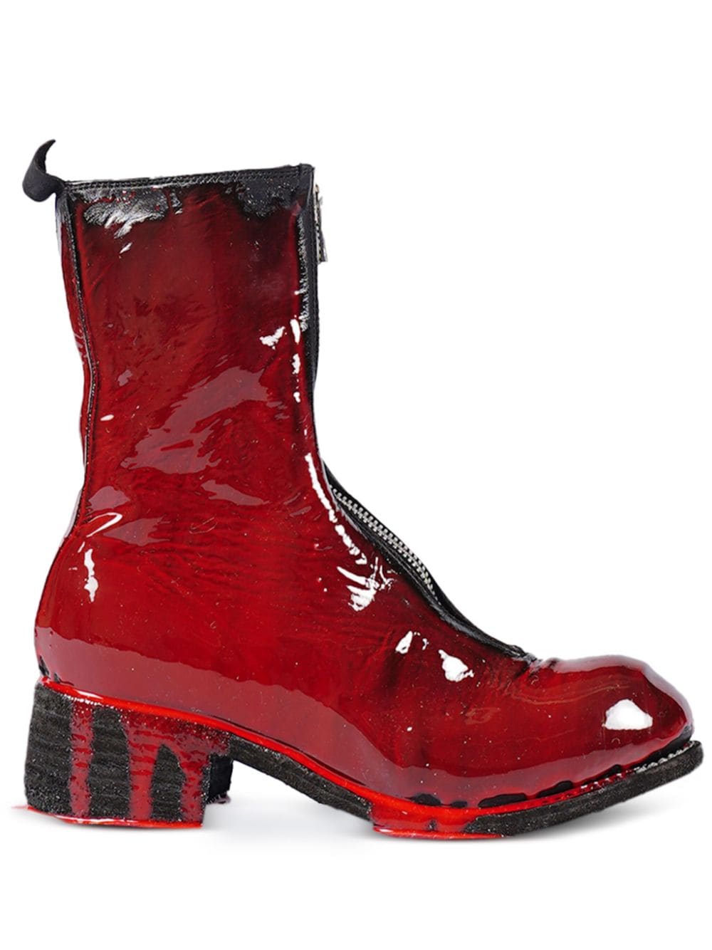 Guidi laminated zip-fastening leather boots - Red von Guidi