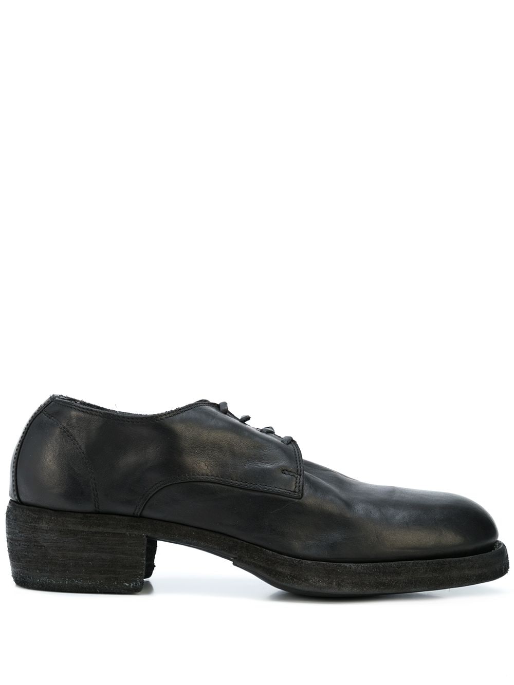 Guidi round toe lace up derby shoes - Black von Guidi