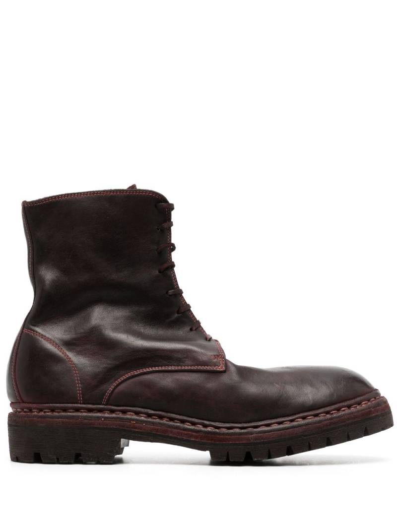 Guidi round-toe leather boots - Red von Guidi