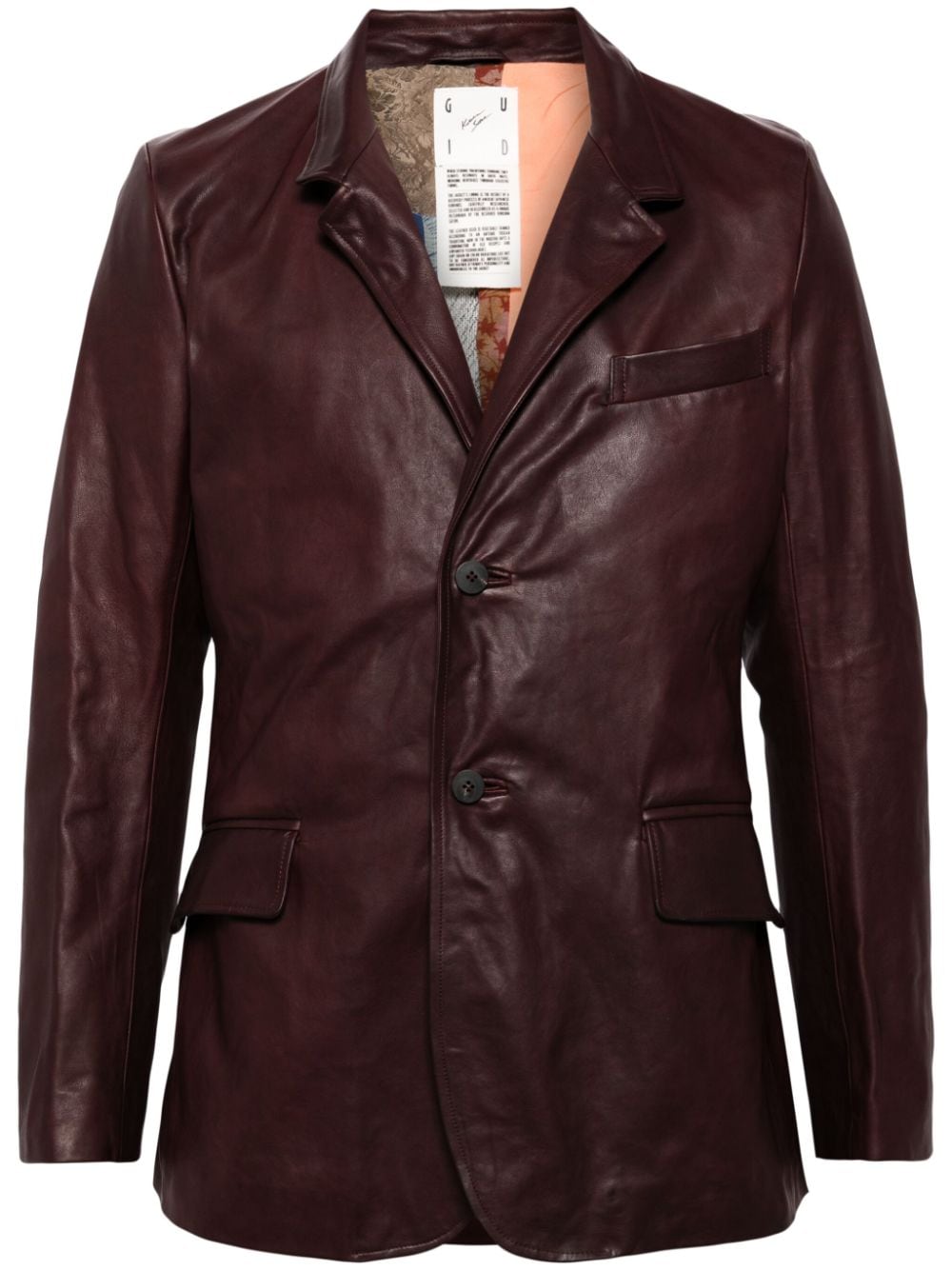 Guidi single-breasted leather blazer - Brown von Guidi