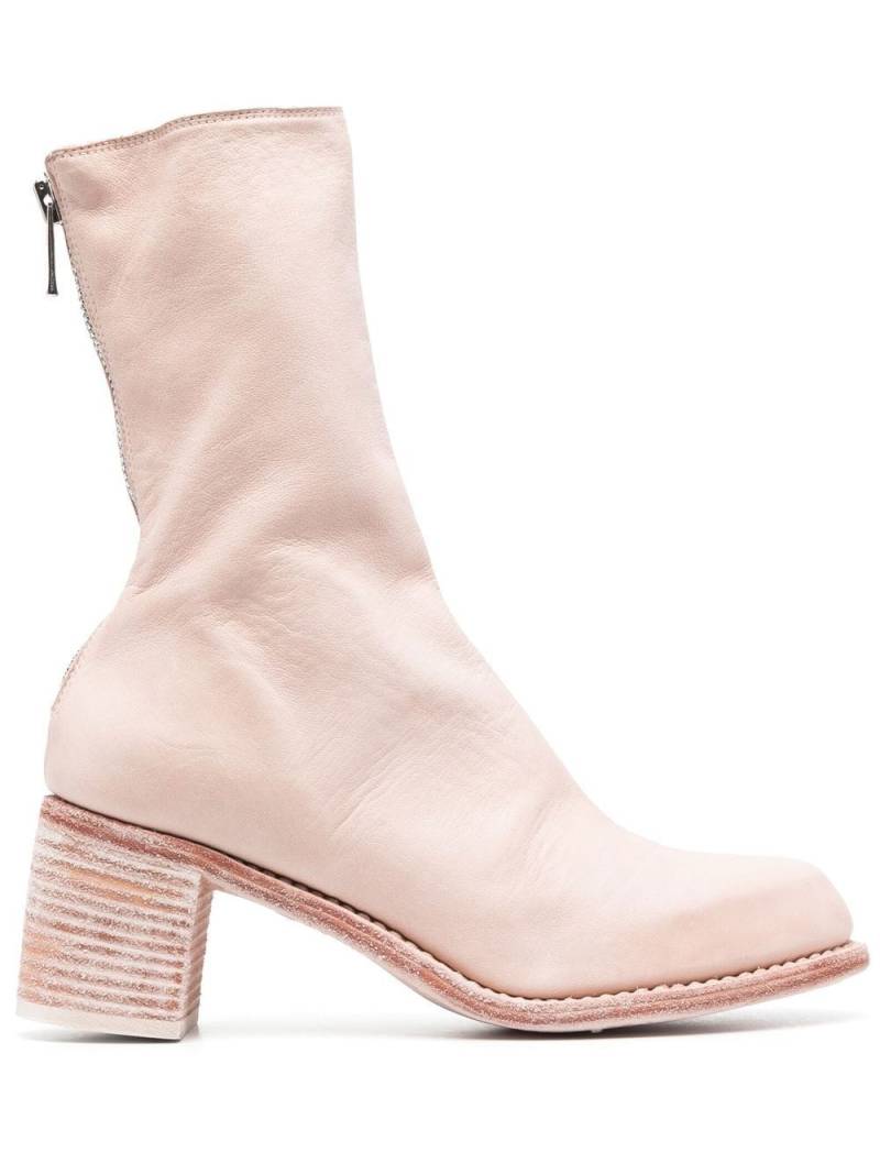 Guidi stack-heel leather ankle boots - Pink von Guidi