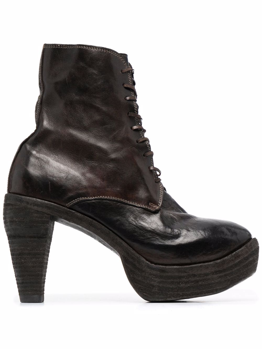 Guidi tapered-heel lace-up ankle boots - Black von Guidi