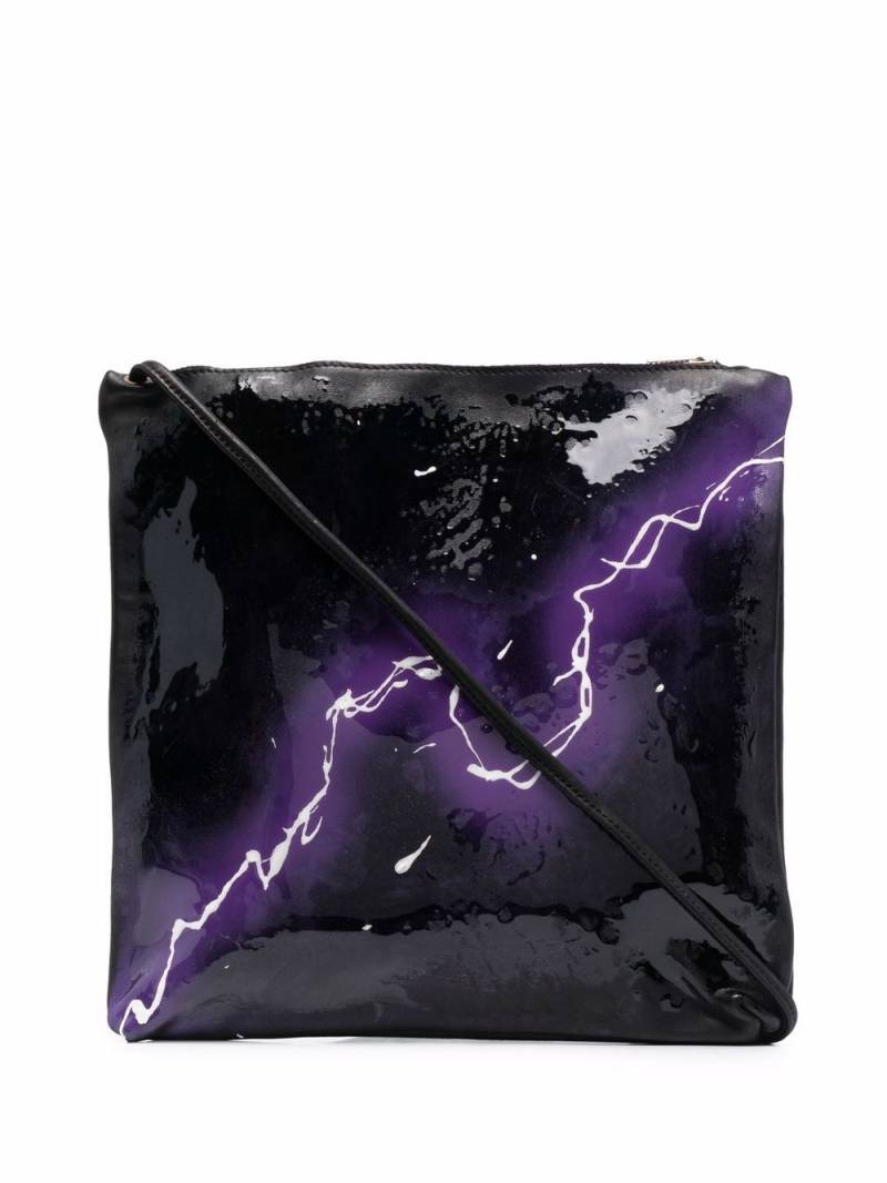 Guidi thunder-print shoulder bag - Black von Guidi