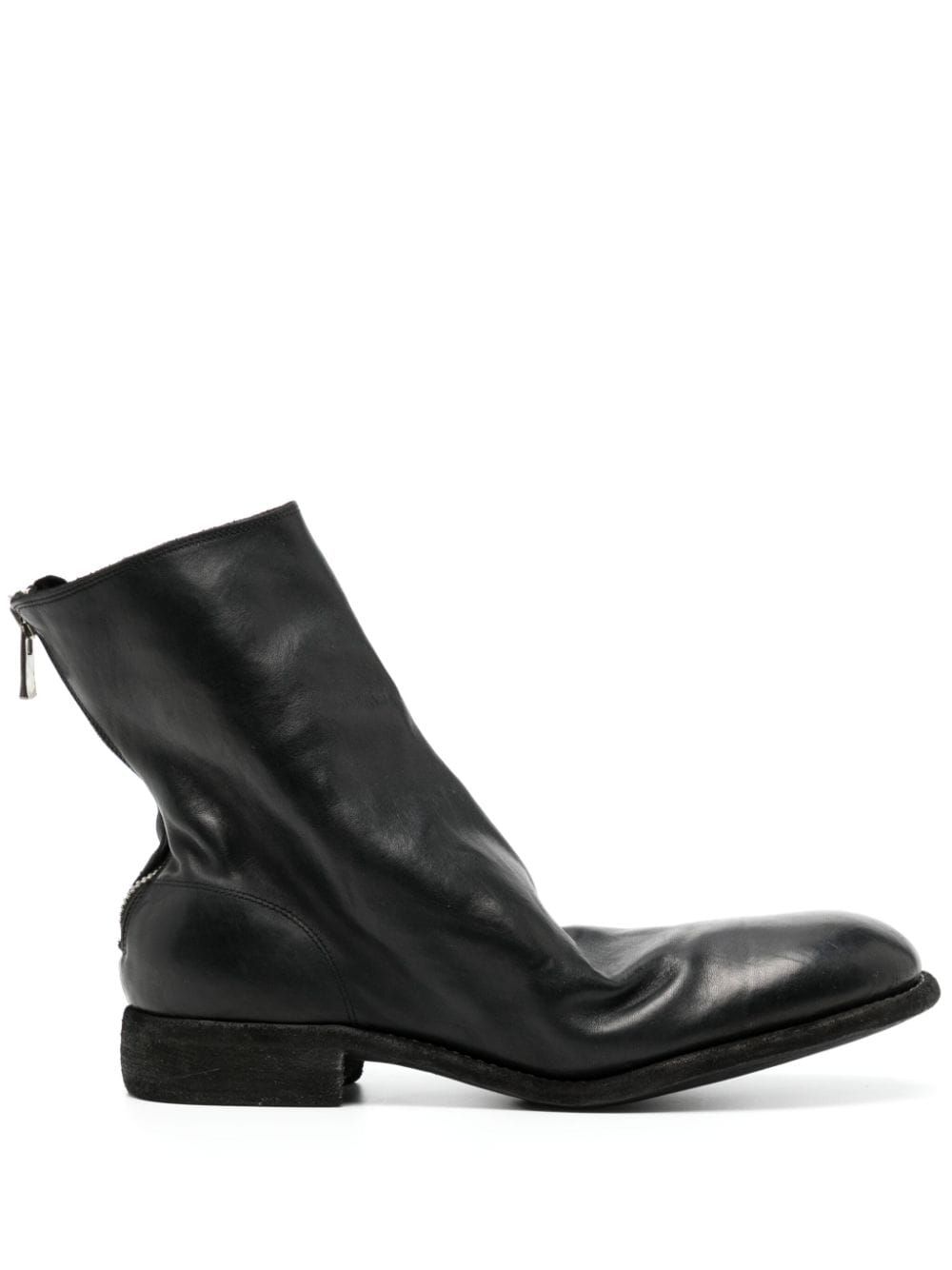 Guidi zip-fastened leather boots - Black