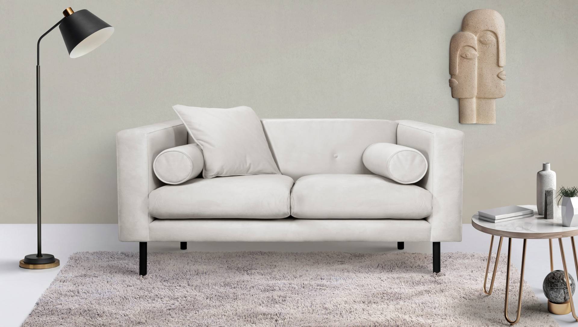 Guido Maria Kretschmer Home&Living 2-Sitzer »Lillibeth Designsofa mit Wellenunterfederung, Masse B/T/H: 155/74/83 cm«, Zierkissen als Wendekissen, in Samtoptik oder Cord Guido Maria Kretschmer Home&Living 2-Sitzer »Lillibeth Designsofa mit Wellenunterfederung, Masse B/T/H: 155/74/83 cm«, Zierkissen als Wendekissen, in Samtoptik oder Cord von Guido Maria Kretschmer Home&Living