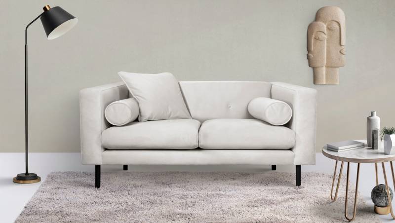Guido Maria Kretschmer Home&Living 2-Sitzer »Lillibeth Designsofa mit Wellenunterfederung, Masse B/T/H: 155/74/83 cm«, Zierkissen als Wendekissen, in Samtoptik oder Cord von Guido Maria Kretschmer Home&Living