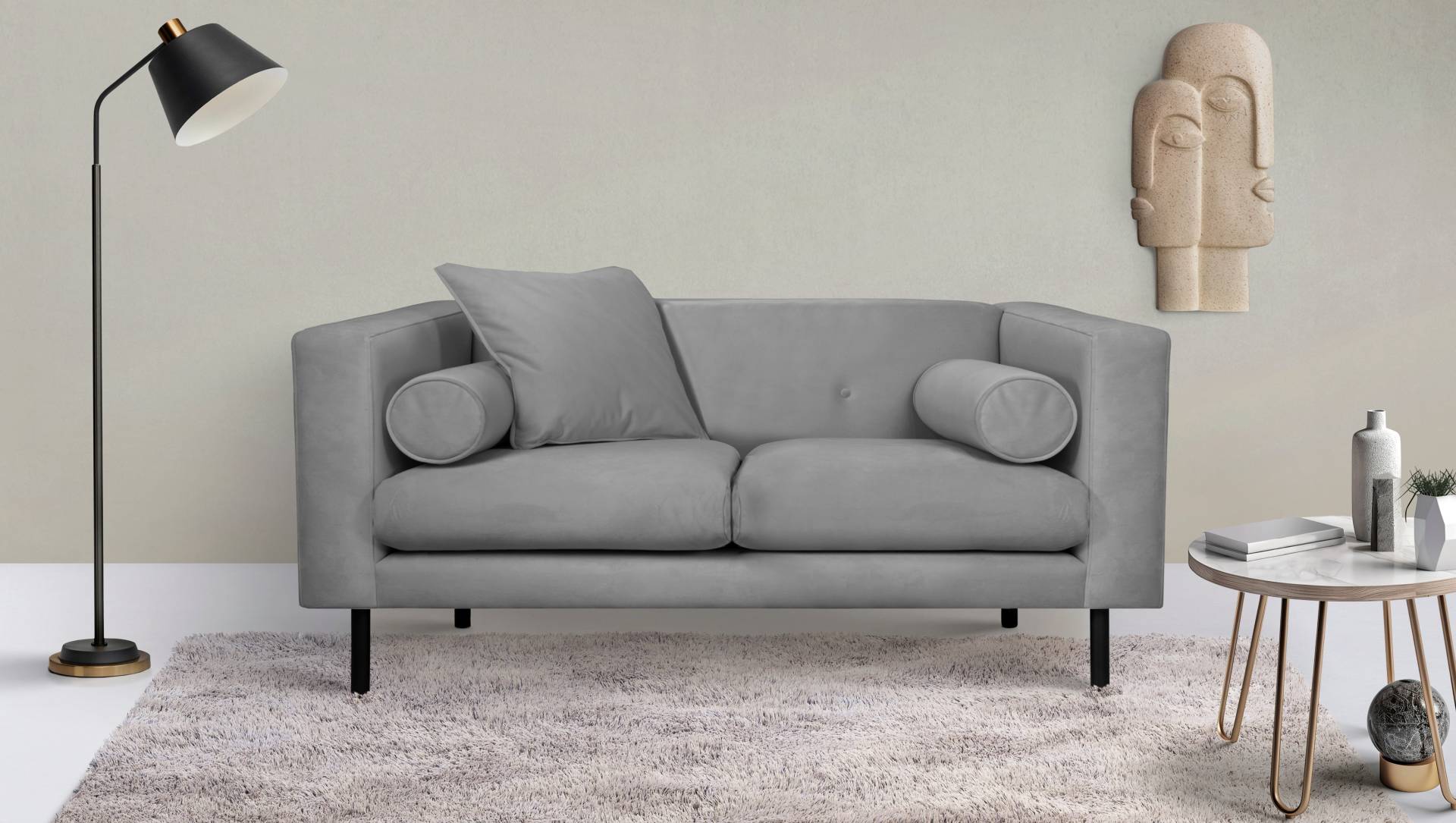 Guido Maria Kretschmer Home&Living 2-Sitzer »Lillibeth Designsofa mit Wellenunterfederung, Masse B/T/H: 155/74/83 cm«, Zierkissen als Wendekissen, in Samtoptik oder Cord Guido Maria Kretschmer Home&Living 2-Sitzer »Lillibeth Designsofa mit Wellenunterfederung, Masse B/T/H: 155/74/83 cm«, Zierkissen als Wendekissen, in Samtoptik oder Cord von Guido Maria Kretschmer Home&Living