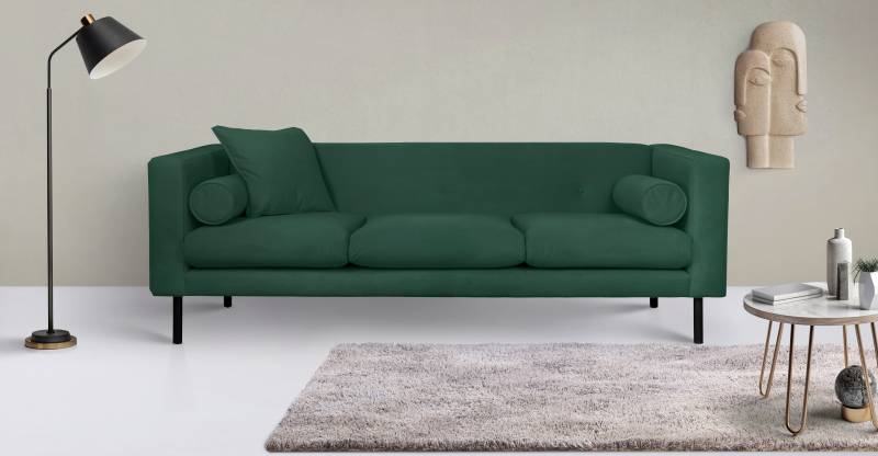 Guido Maria Kretschmer Home&Living 3-Sitzer »Lillibeth Designsofa mit Wellenunterfederung, Masse B/T/H: 218/74/83 cm«, Zierkissen als Wendekissen, Bezug Samtoptik oder Cord von Guido Maria Kretschmer Home&Living