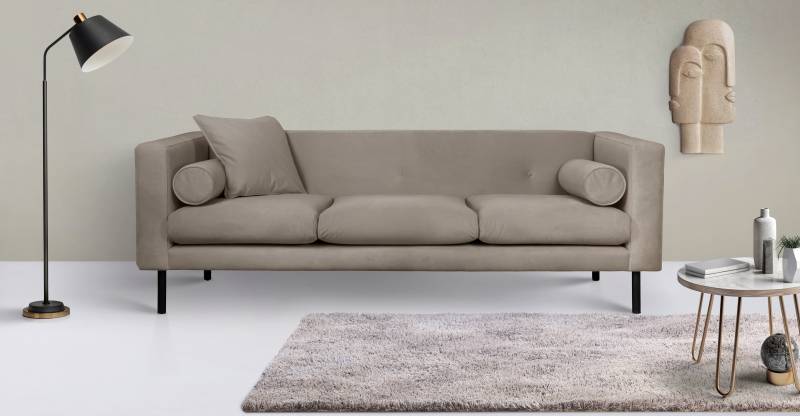 Guido Maria Kretschmer Home&Living 3-Sitzer »Lillibeth Designsofa mit Wellenunterfederung, Masse B/T/H: 218/74/83 cm«, Zierkissen als Wendekissen, Bezug Samtoptik oder Cord von Guido Maria Kretschmer Home&Living