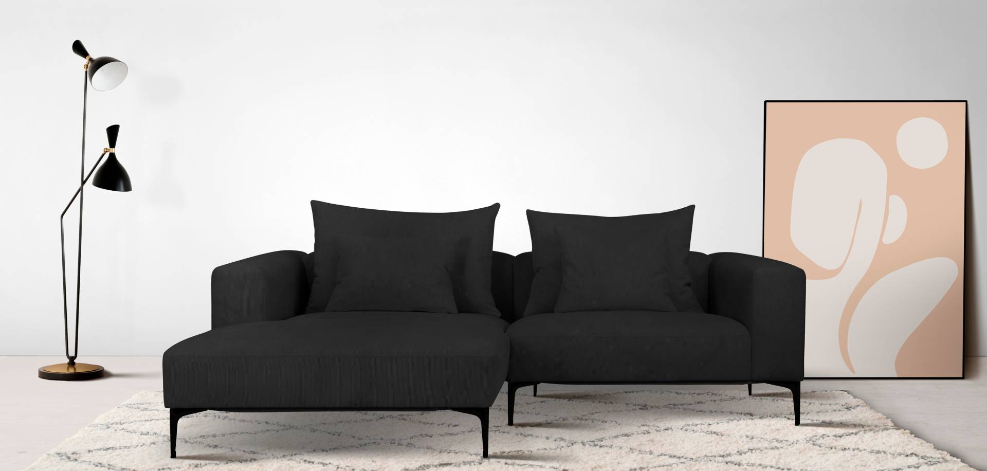 Guido Maria Kretschmer Home&Living Ecksofa »BENTE«, wahlweise Recamiere links oder rechts, mit schwarzen Metallfüssen von Guido Maria Kretschmer Home&Living