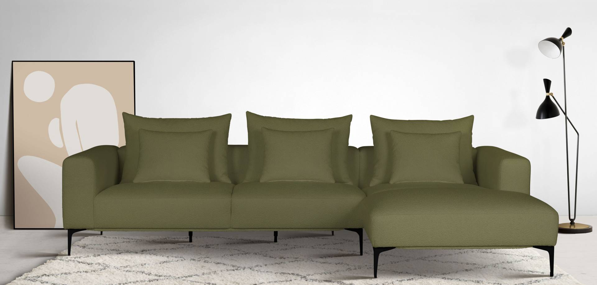 Guido Maria Kretschmer Home&Living Ecksofa »BENTE L-Form«, wahlweise Recamiere links oder rechts, mit schwarzen Metallfüssen von Guido Maria Kretschmer Home&Living