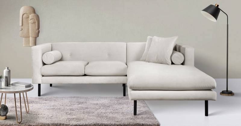 Guido Maria Kretschmer Home&Living Ecksofa »Lillibeth L-Form Designsofa, Masse B/T/H: 240/173/83 cm«, Zierkissen als Wendekissen, in Samtoptik oder Cord von Guido Maria Kretschmer Home&Living