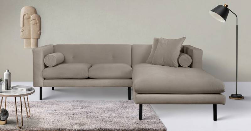 Guido Maria Kretschmer Home&Living Ecksofa »Lillibeth L-Form Designsofa, Masse B/T/H: 240/173/83 cm«, Zierkissen als Wendekissen, in Samtoptik oder Cord von Guido Maria Kretschmer Home&Living