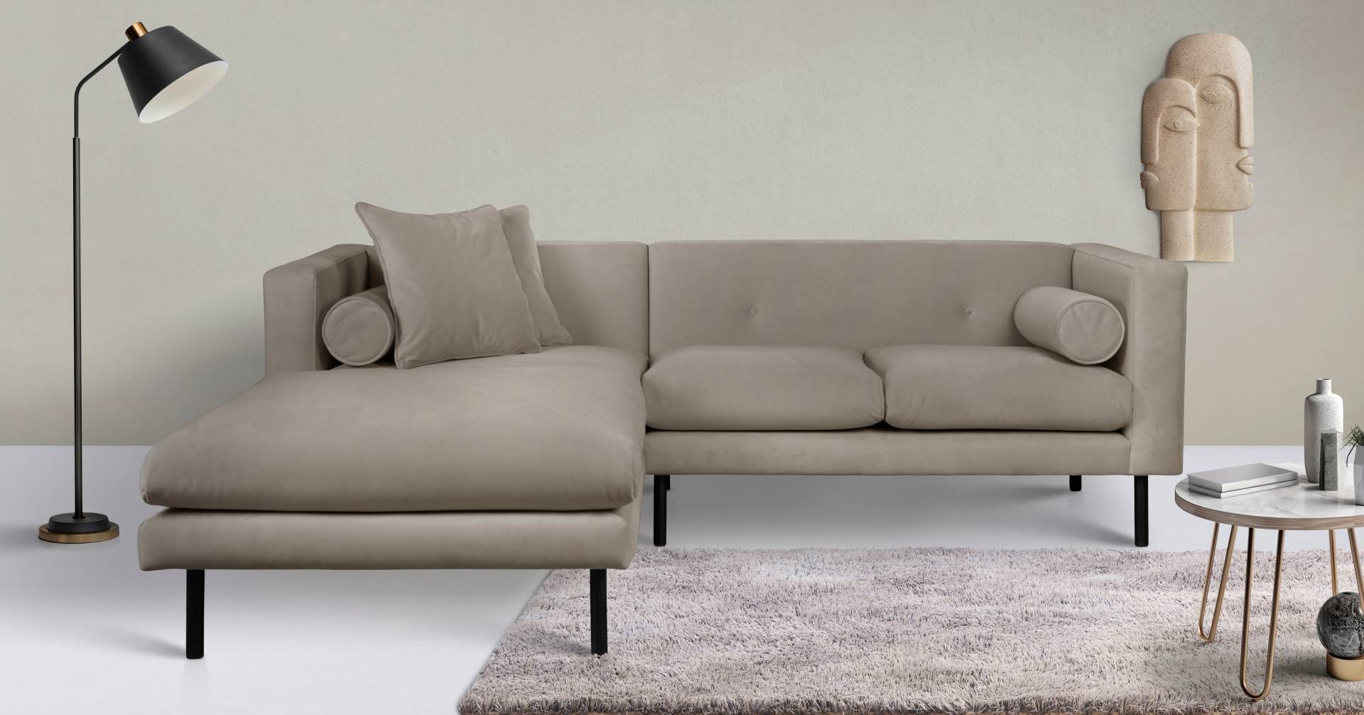 Guido Maria Kretschmer Home&Living Ecksofa »Lillibeth L-Form Designsofa, Masse B/T/H: 240/173/83 cm«, Zierkissen als Wendekissen, in Samtoptik oder Cord Guido Maria Kretschmer Home&Living Ecksofa »Lillibeth L-Form Designsofa, Masse B/T/H: 240/173/83 cm«, Zierkissen als Wendekissen, in Samtoptik oder Cord von Guido Maria Kretschmer Home&Living