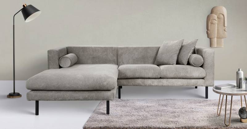 Guido Maria Kretschmer Home&Living Ecksofa »Lillibeth L-Form Designsofa, Masse B/T/H: 240/173/83 cm«, Zierkissen als Wendekissen, in Samtoptik oder Cord von Guido Maria Kretschmer Home&Living
