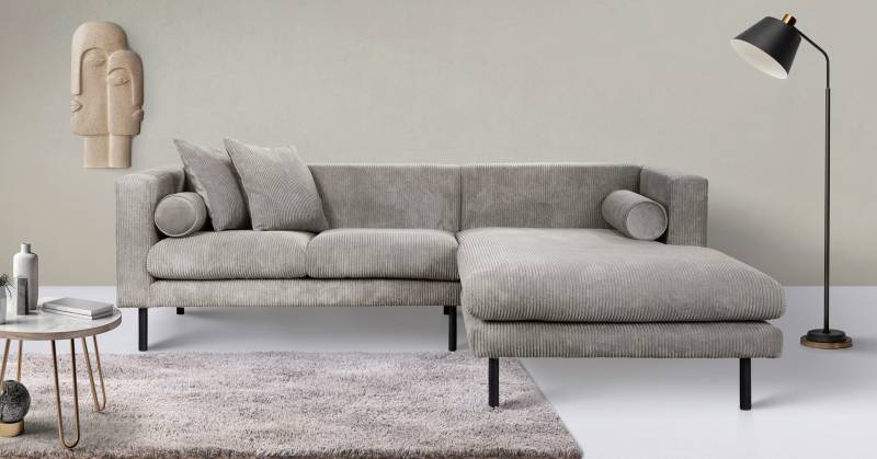 Guido Maria Kretschmer Home&Living Ecksofa »Lillibeth L-Form Designsofa, Masse B/T/H: 240/173/83 cm«, Zierkissen als Wendekissen, in Samtoptik oder Cord von Guido Maria Kretschmer Home&Living