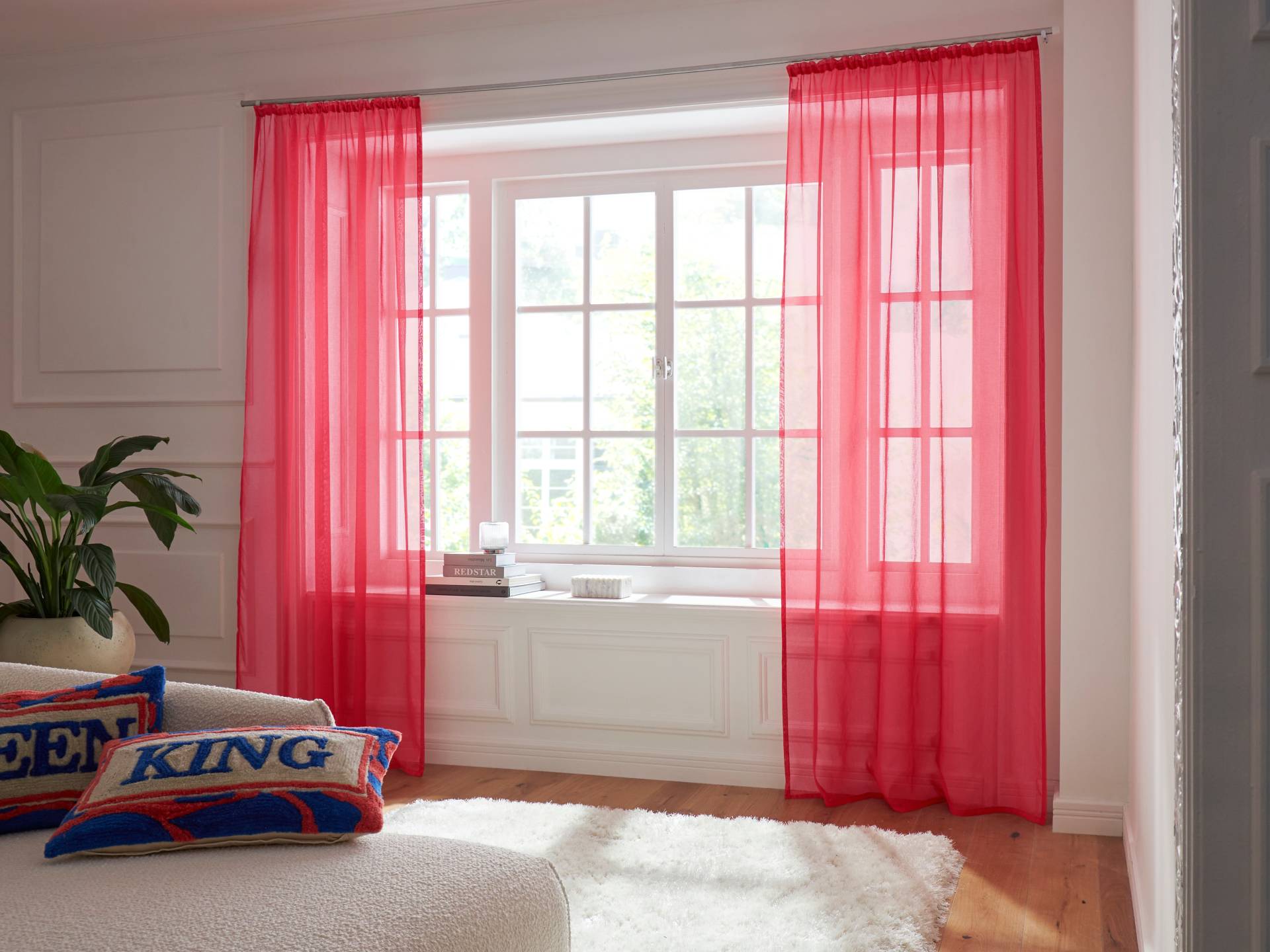 Guido Maria Kretschmer Home&Living Gardine »TENDER«, (1 St.), Leinen Optik mit Struktur, monochrom, Bestseller von Guido Maria Kretschmer Home&Living