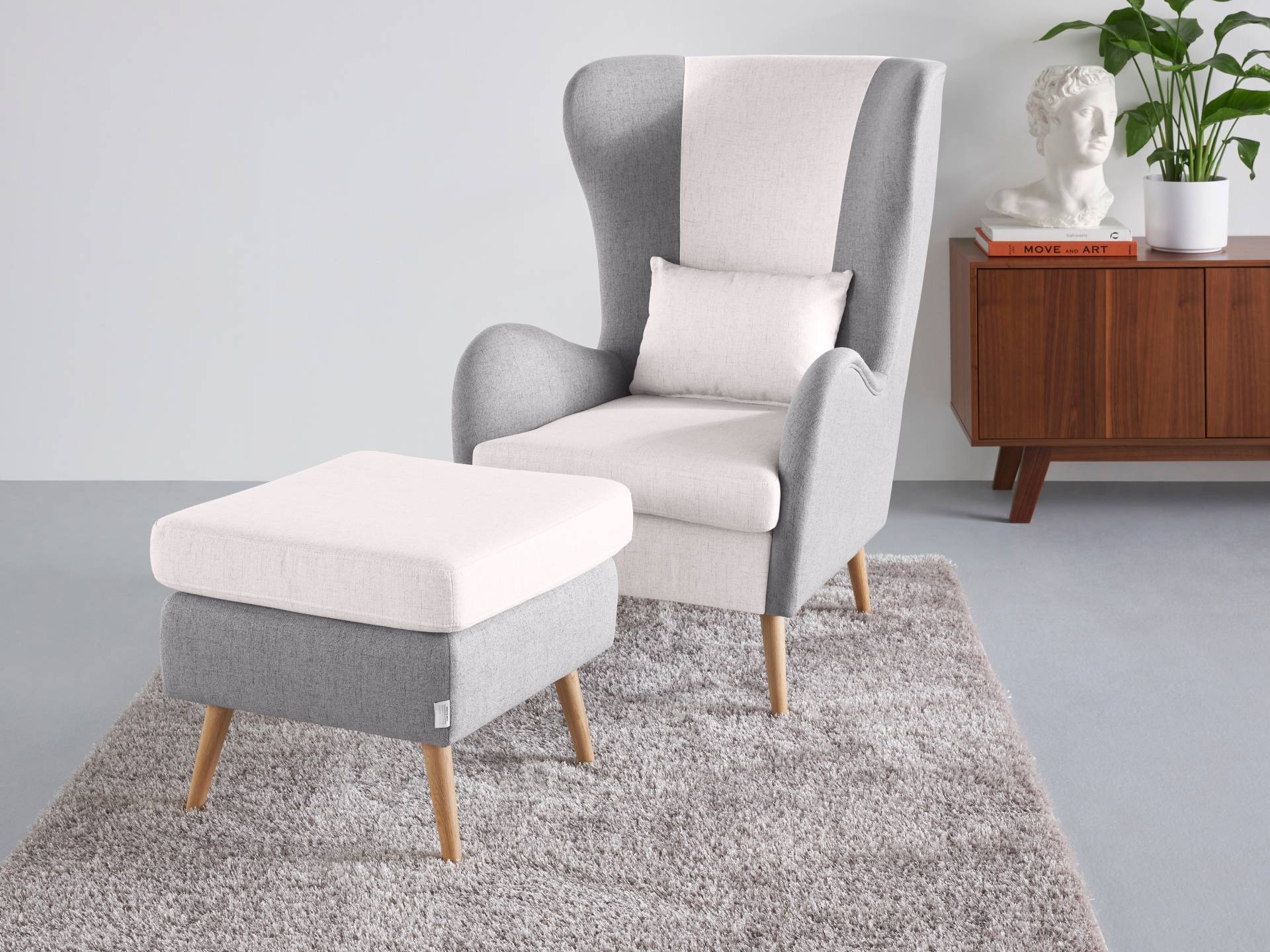 Guido Maria Kretschmer Home&Living Sessel »Salla Bezug Bouclé oder Struktur fein, Ohrensessel«, wahlweise mit oder ohne Hocker; grosser Sessel: Masse B/T/H: 78/94/118cm Guido Maria Kretschmer Home&Living Sessel »Salla Bezug Bouclé oder Struktur fein, Ohrensessel«, wahlweise mit oder ohne Hocker; grosser Sessel: Masse B/T/H: 78/94/118cm von Guido Maria Kretschmer Home&Living