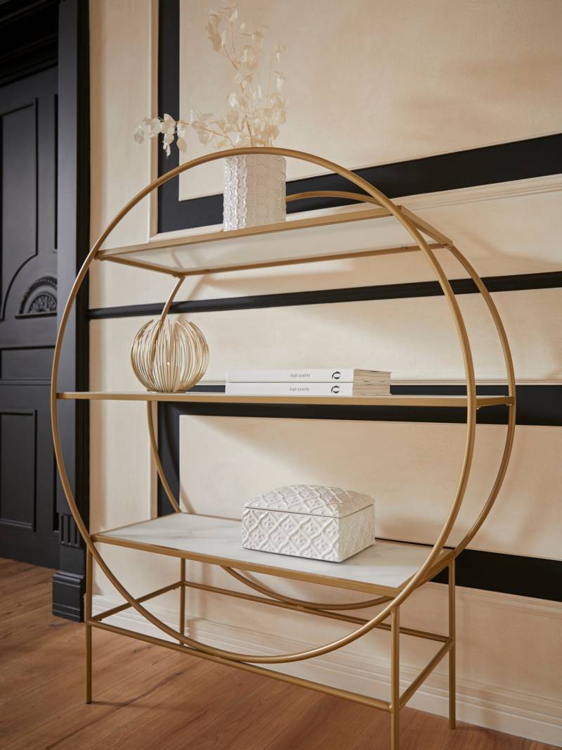 Guido Maria Kretschmer Home&Living Standregal »Shinely«, Gestell aus Metall, Ablageflächen aus Glas von Guido Maria Kretschmer Home&Living