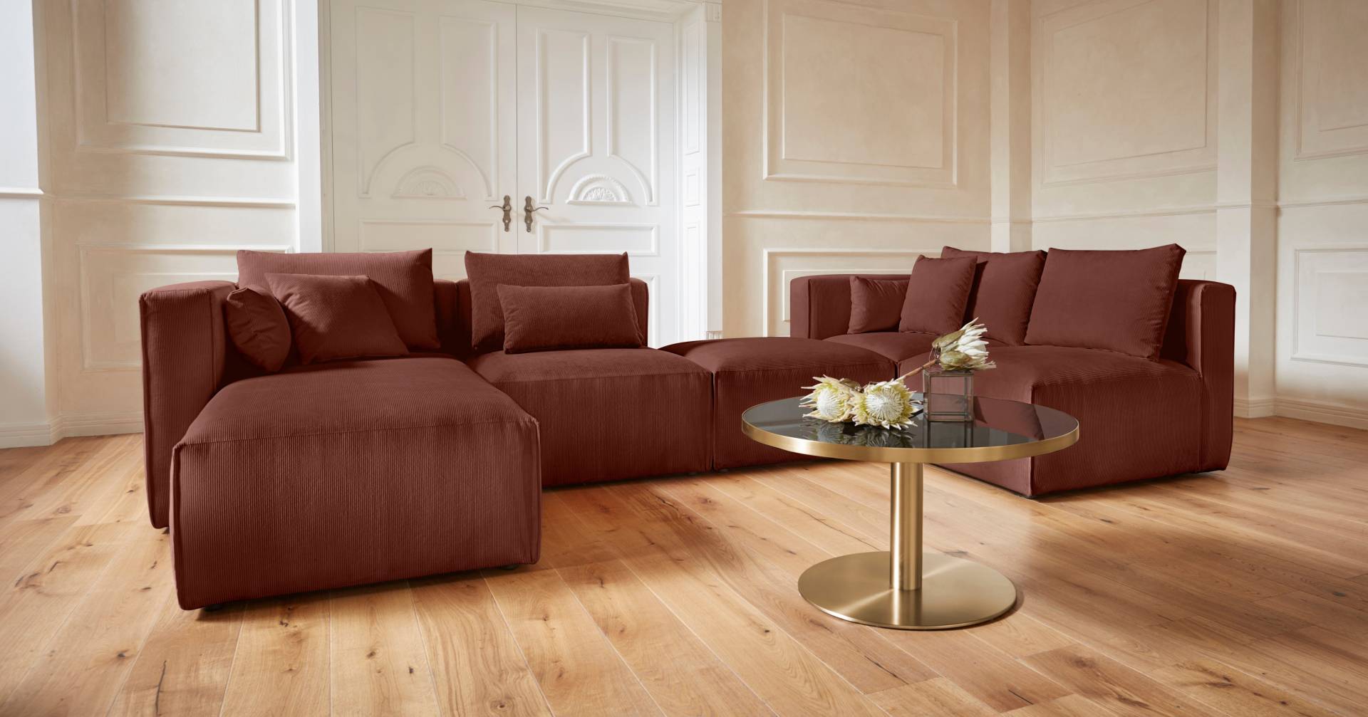Guido Maria Kretschmer Home&Living Wohnlandschaft »Comfine U-Form«, zusammengesetzt aus Modulen, in 3 Stoffen und vielen Farben Guido Maria Kretschmer Home&Living Wohnlandschaft »Comfine U-Form«, zusammengesetzt aus Modulen, in 3 Stoffen und vielen Farben von Guido Maria Kretschmer Home&Living