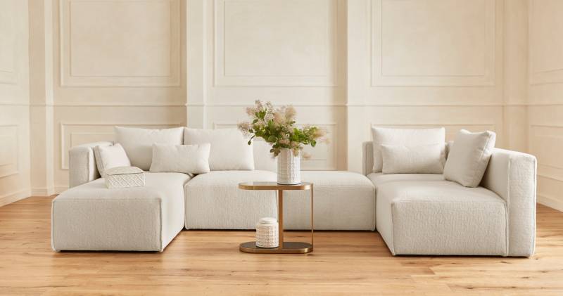 Guido Maria Kretschmer Home&Living Wohnlandschaft »Comfine U-Form«, zusammengesetzt aus Modulen, in 3 Stoffen und vielen Farben von Guido Maria Kretschmer Home&Living