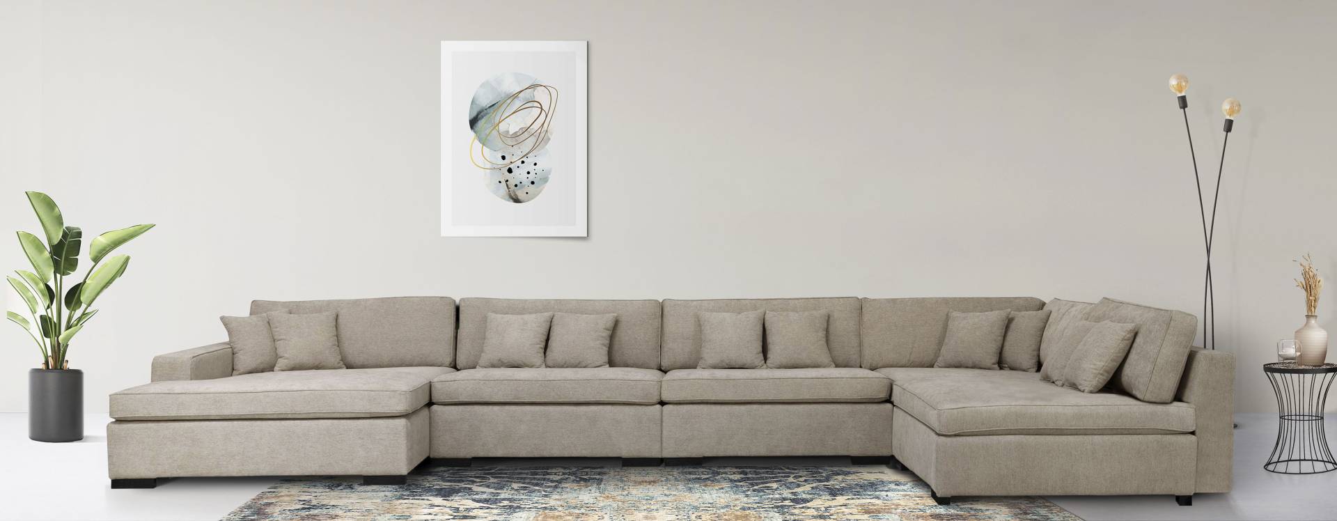 Guido Maria Kretschmer Home&Living Wohnlandschaft »Skara U-Form«, Lounge-Sofa mit Federkernpolsterung, in vielen Bezugsvarianten von Guido Maria Kretschmer Home&Living