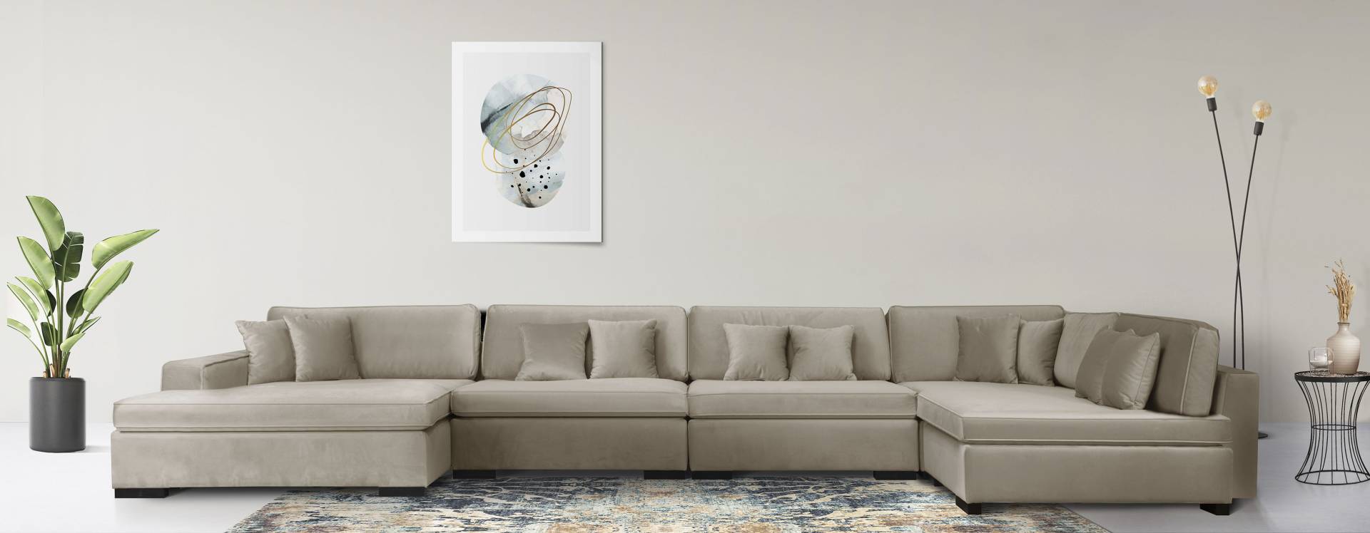 Guido Maria Kretschmer Home&Living Wohnlandschaft »Skara U-Form«, Lounge-Sofa mit Federkernpolsterung, in vielen Bezugsvarianten von Guido Maria Kretschmer Home&Living