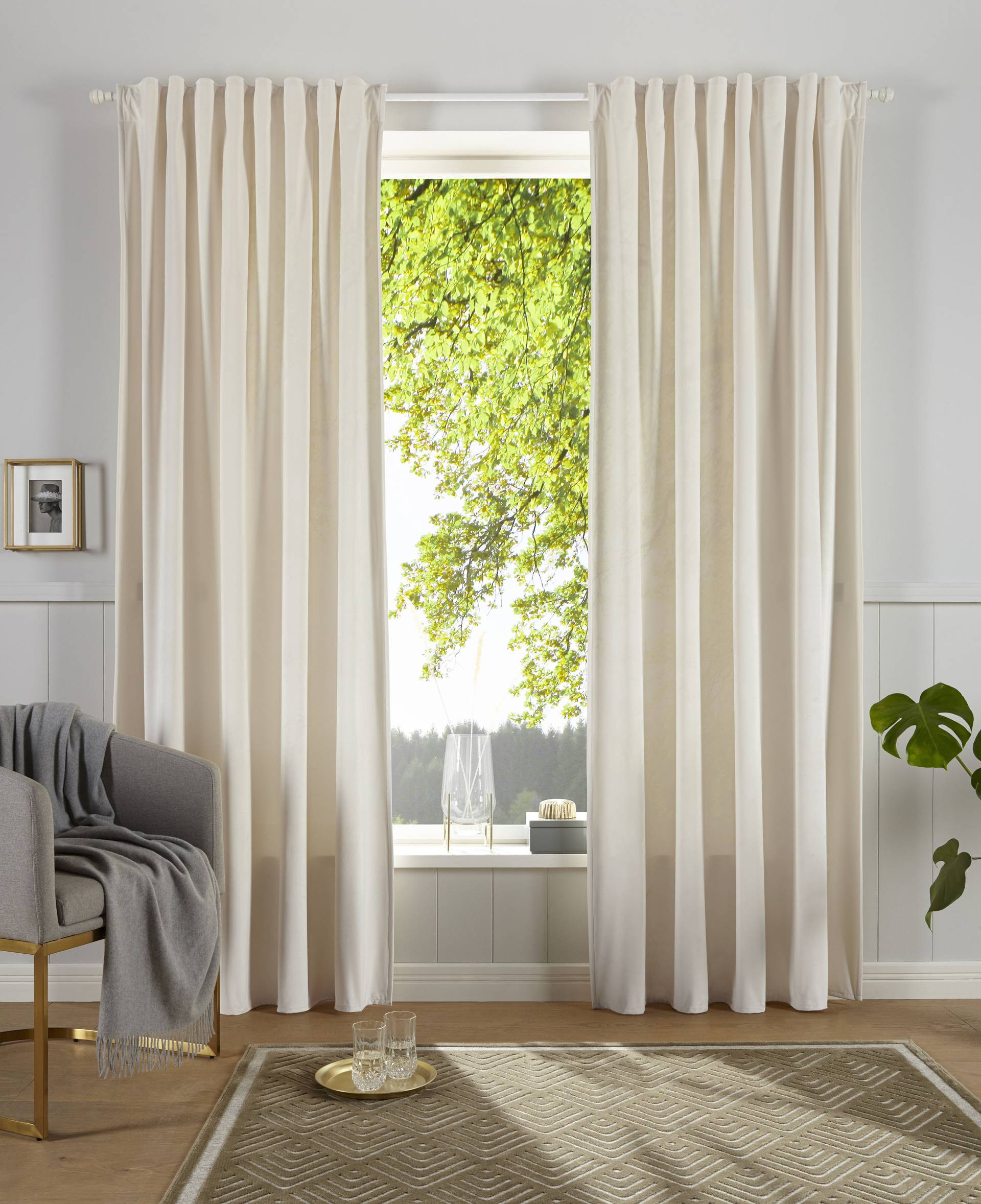 Guido Maria Kretschmer Home&Living Vorhang »SAMT«, (1 St.), blickdicht, monochrom, Samt Optik, basic von Guido Maria Kretschmer Home&Living