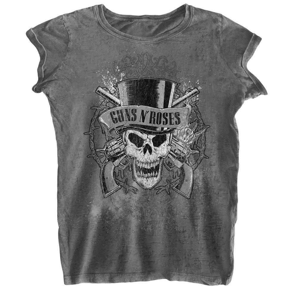 Faded Skull Tshirt Damen Grau S von Guns N Roses