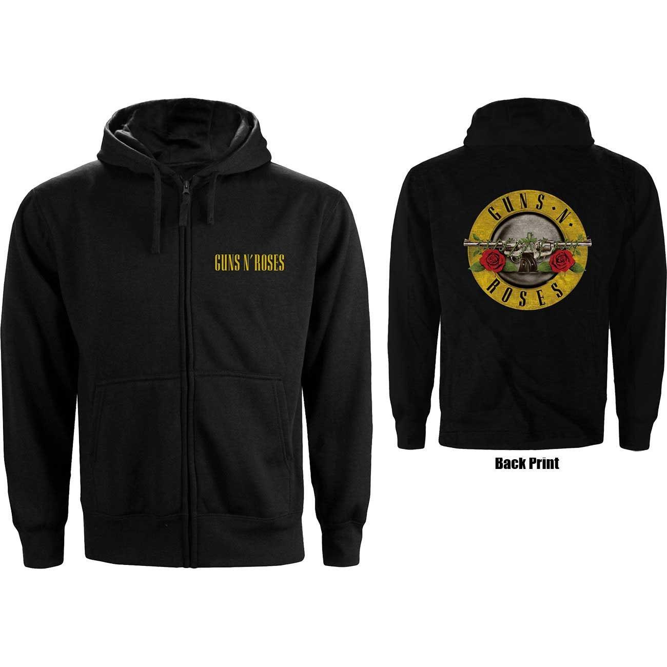 Hoodie Mit Durchgehendem Reißverschluss Damen Schwarz S von Guns N Roses