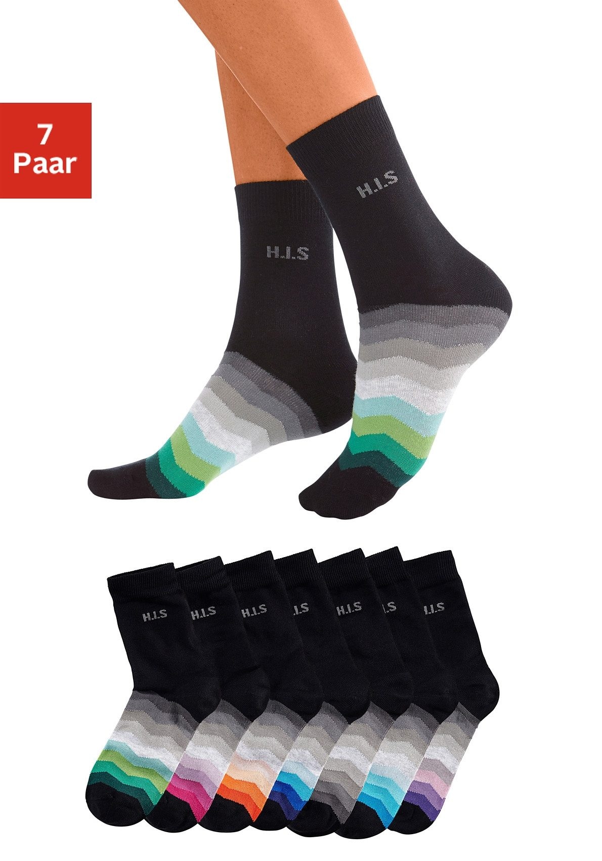 H.I.S Basicsocken, (Set, 7 Paar) von H.I.S