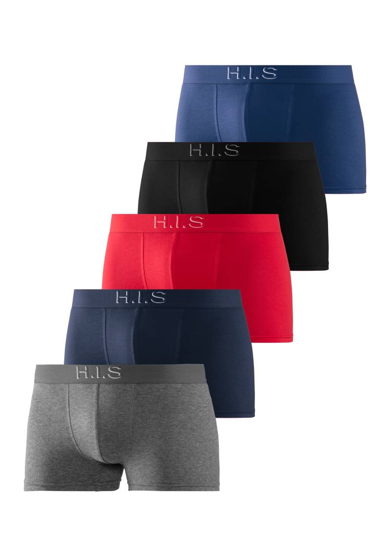H.I.S Boxer »Boxershorts für Herren«, (Packung, 5 St.), Logo Webbund mit 3D Effekt von H.I.S