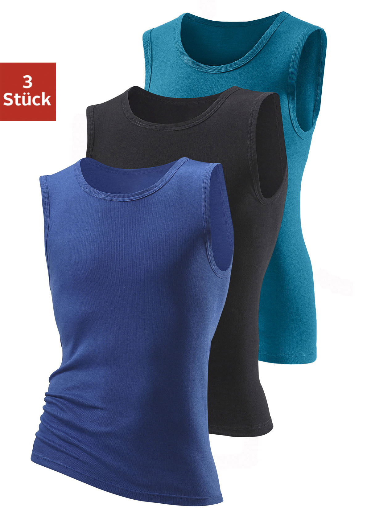 H.I.S Muscleshirt, (3 tlg.), ohne Seitennähte optimale Passform von H.I.S
