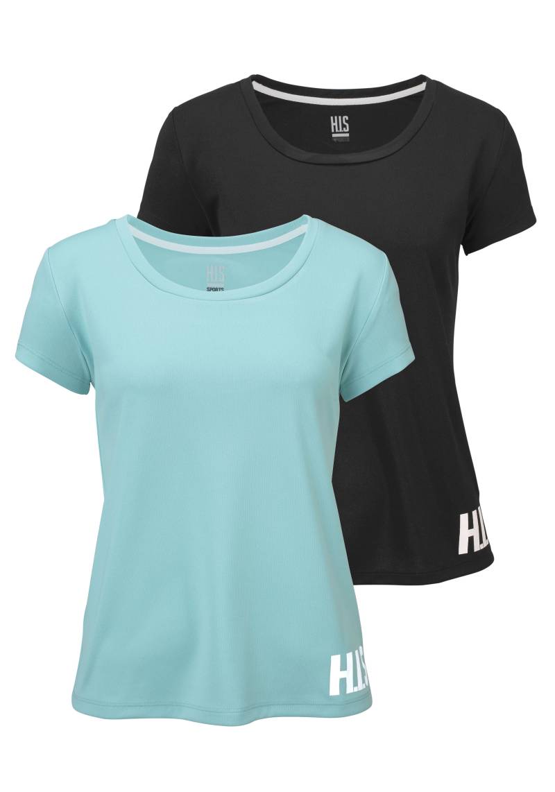 H.I.S Funktionsshirt, (Spar-Set, 2er-Pack), figurbetonter Schnitt, sportlicher Look, mit trendigem Logodruck von H.I.S