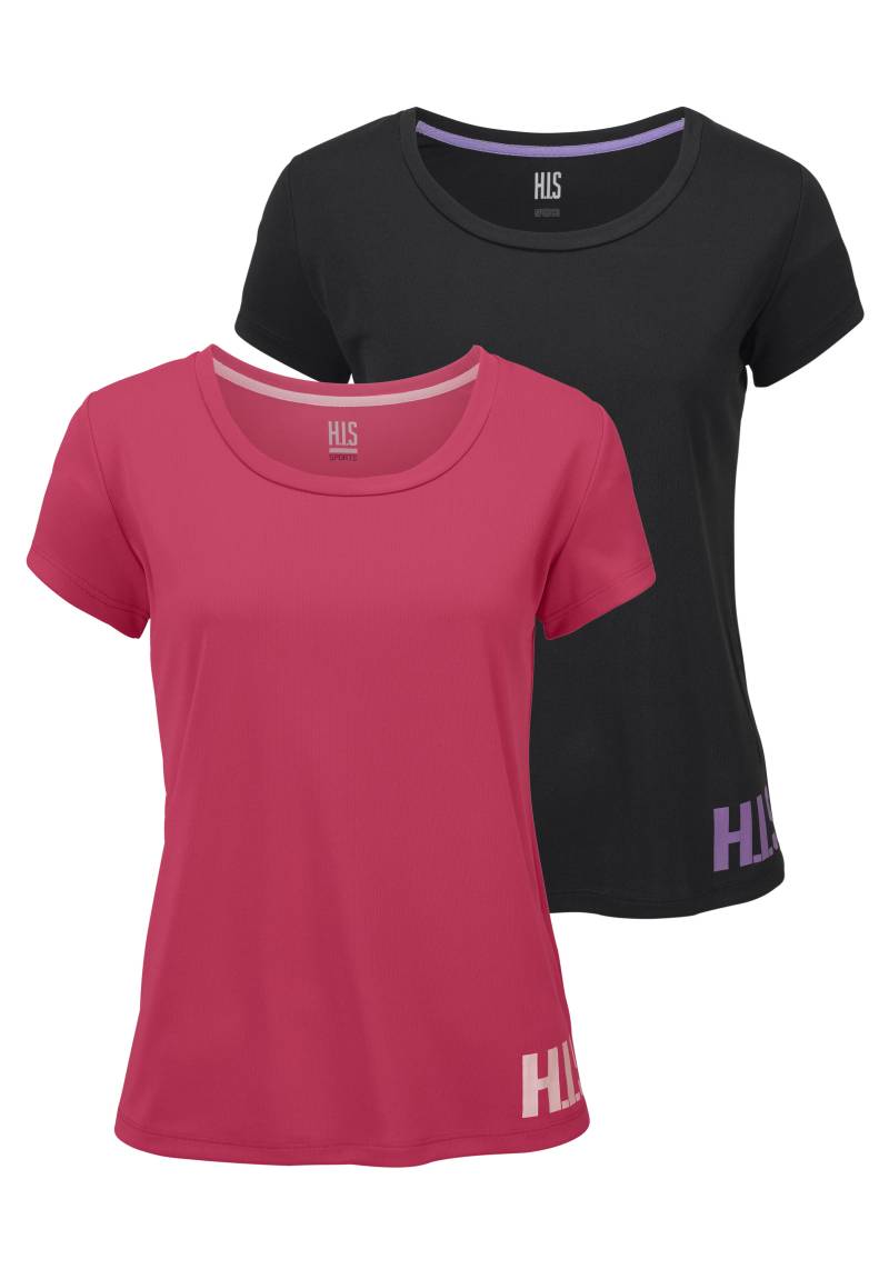 H.I.S Funktionsshirt, (Spar-Set, 2er-Pack), figurbetonter Schnitt, sportlicher Look, mit trendigem Logodruck von H.I.S