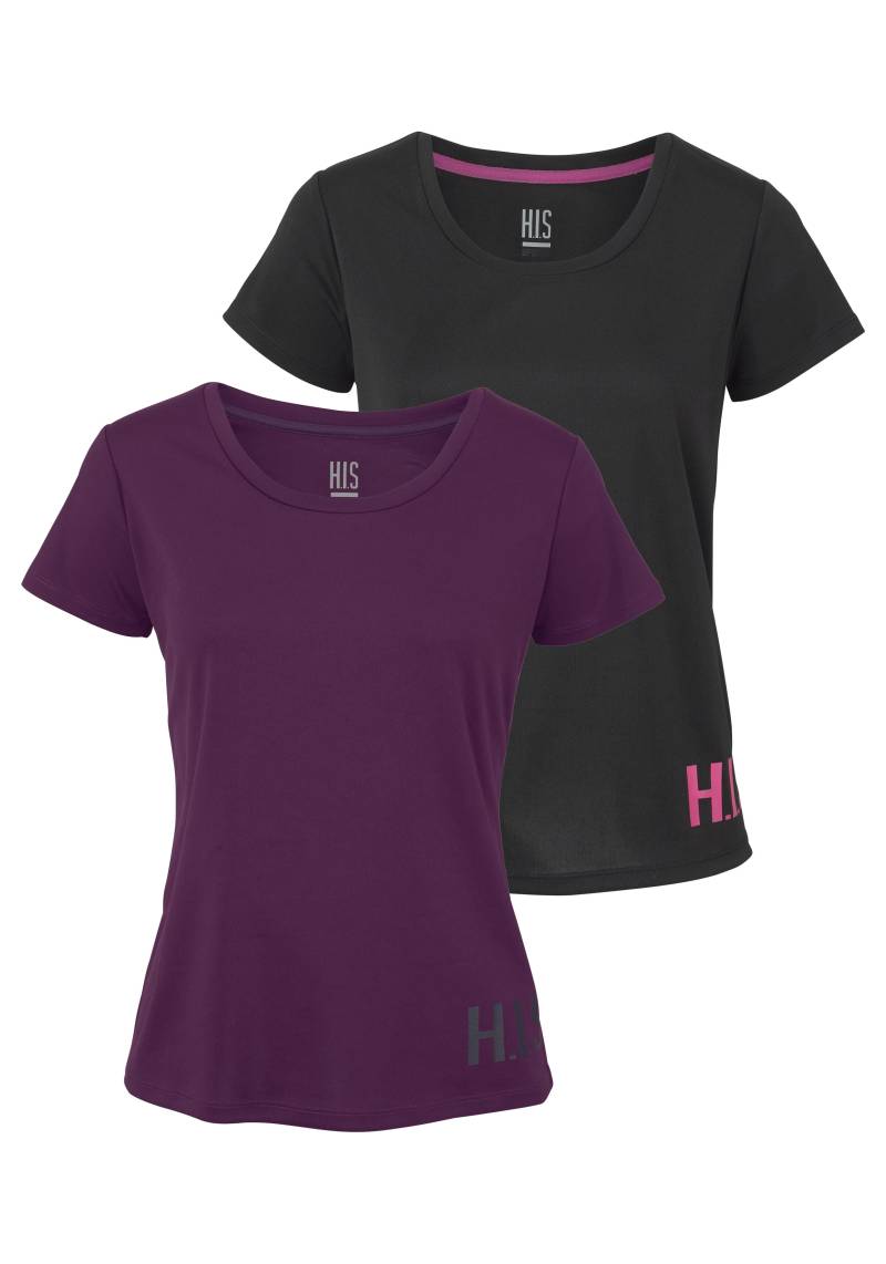 H.I.S Funktionsshirt, (Spar-Set, 2er-Pack), figurbetonter Schnitt, sportlicher Look, mit trendigem Logodruck von H.I.S