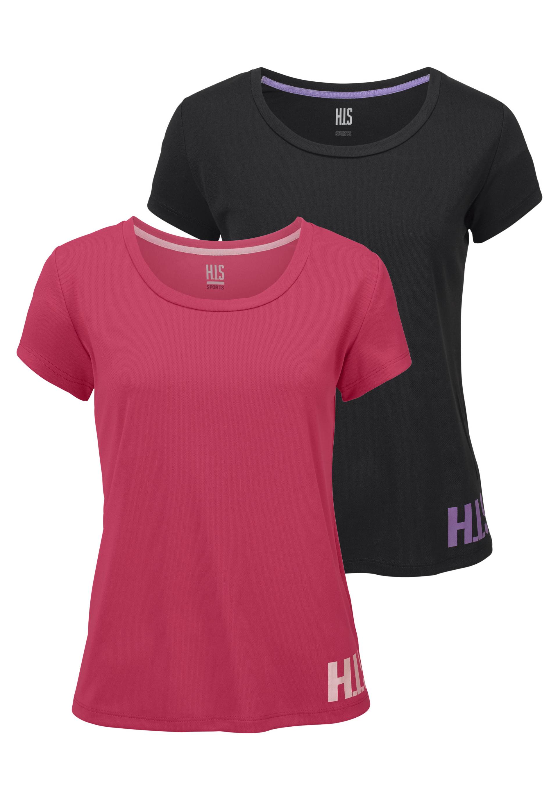 H.I.S Funktionsshirt, (Spar-Set, 2er-Pack), figurbetonter Schnitt, sportlicher Look, mit trendigem Logodruck von H.I.S
