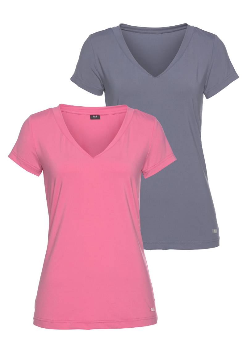 H.I.S Funktionsshirt »Activewear«, (2er-Pack), sportlicher Stil, V-Ausschnitt, für dynamische Aktivitäten von H.I.S
