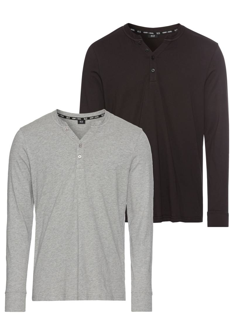 H.I.S Henleyshirt, (2-er Pack), mit Knopfleiste von H.I.S